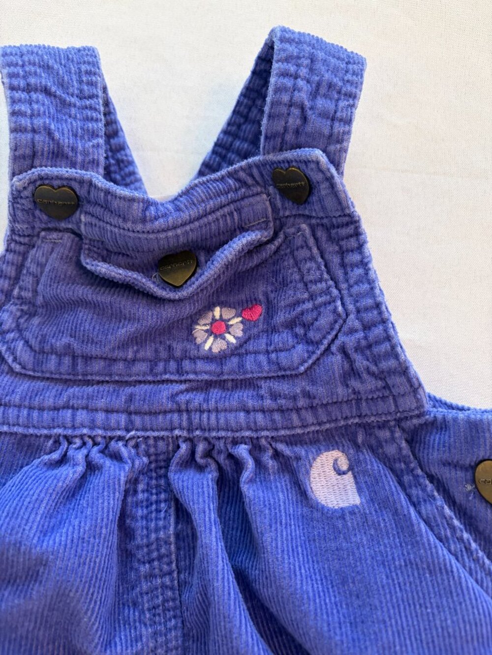 Carhartt 6 months baby girl purple corduroy romper dress